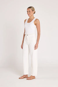 Lola Barrel Jean White