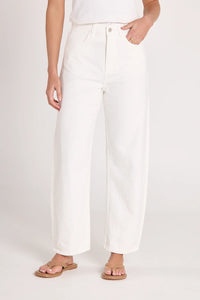 Lola Barrel Jean White
