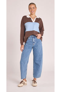 Lola Cropped Barrel Jean Deep Blue