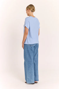 Faye Knitted Tee Powder Blue