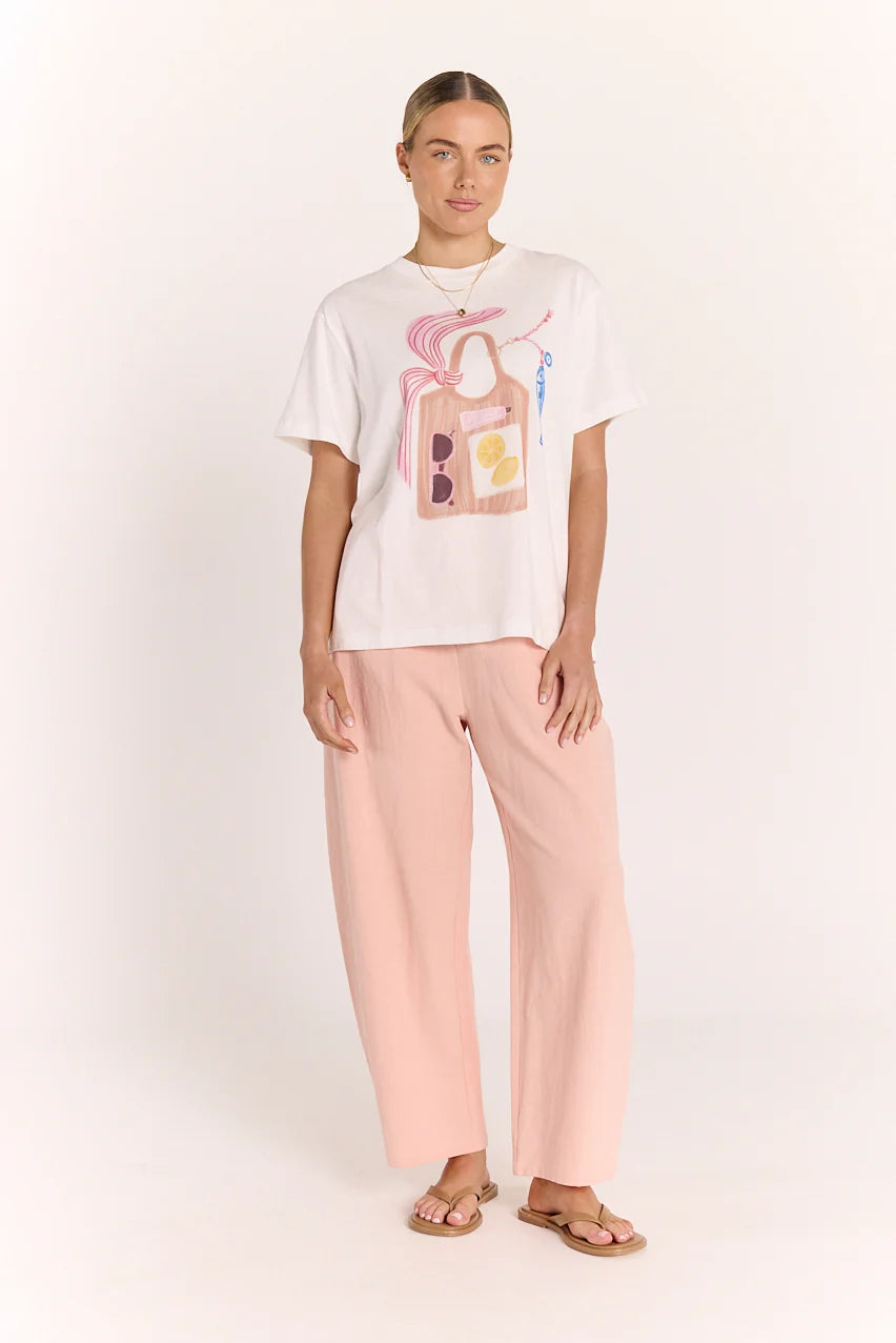 Summer Tote Graphic Tee White