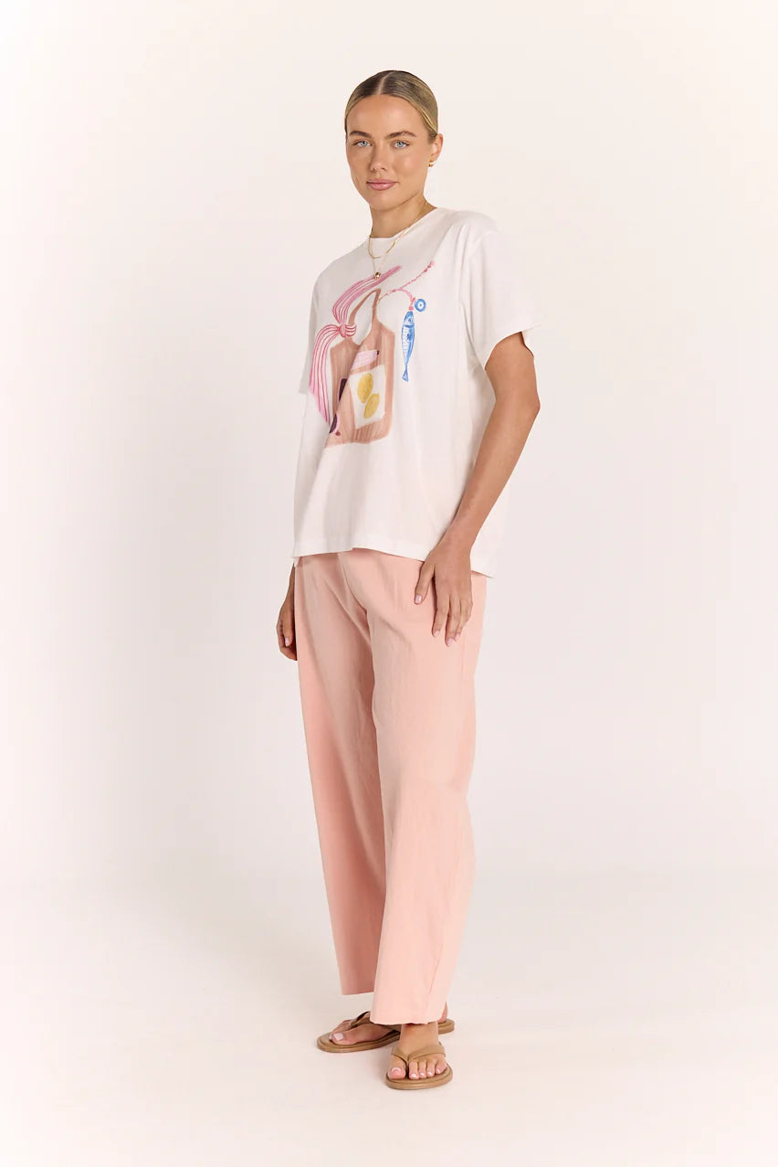 Summer Tote Graphic Tee White