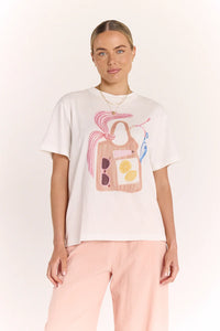 Summer Tote Graphic Tee White