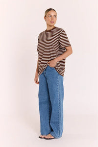 Carter Tee Chocolate White Stripe