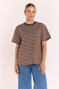 Carter Tee Chocolate White Stripe