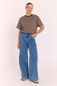 Carter Tee Chocolate White Stripe