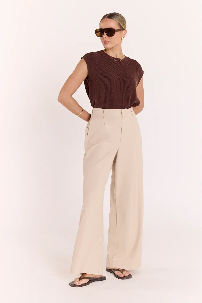 Jasper Knitted Tank Chocolate