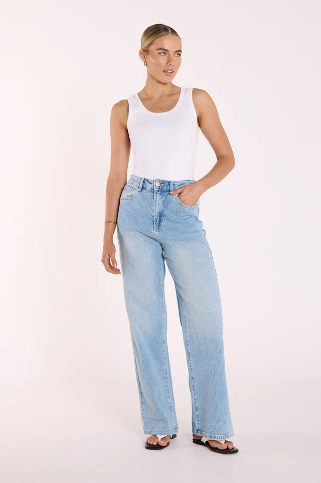 Cassie Wide Leg Jean Light Blue