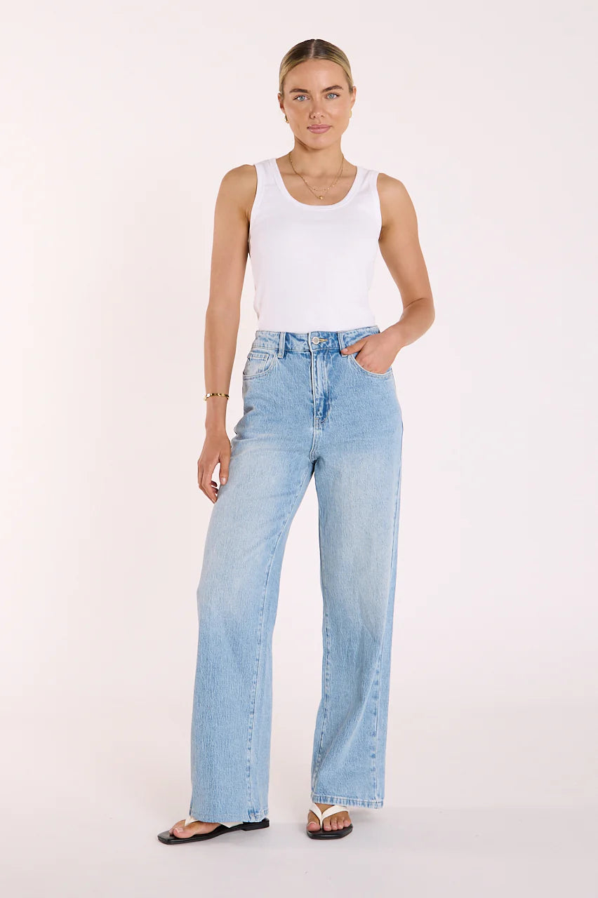 Cassie Wide Leg Jean Light Blue