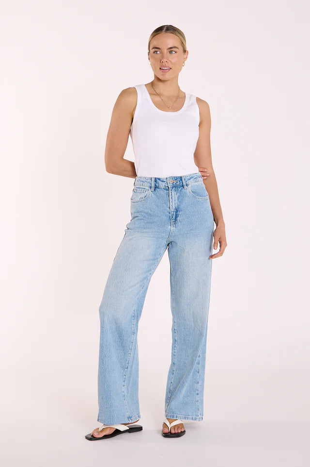 Cassie Wide Leg Jean Light Blue
