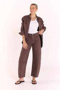 Lola Barrel Jean Chocolate