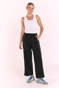 Noah Cropped Pant Black Piping