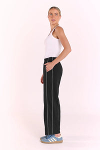 Noah Cropped Pant Black Piping