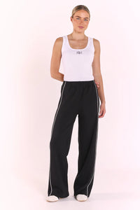 Noah Wide Pant Black Piping