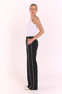 Noah Wide Pant Black Piping