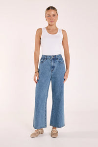 Stevie Cropped Jean Deep Blue