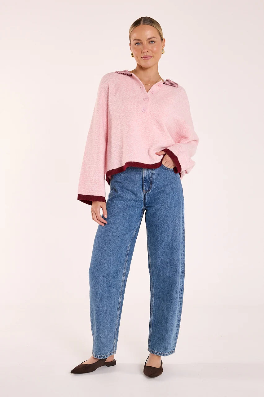 Ember Knit Pink Burgundy