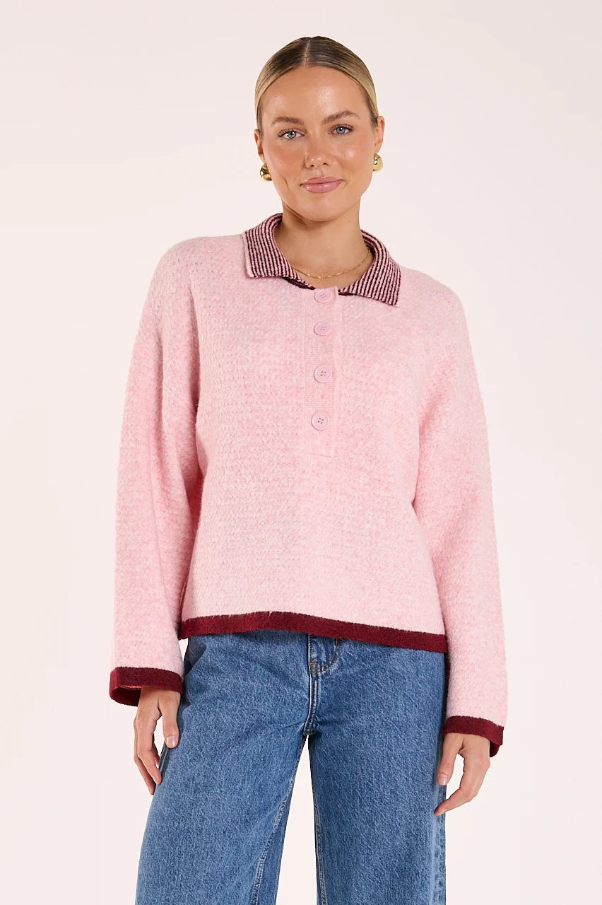 Ember Knit Pink Burgundy