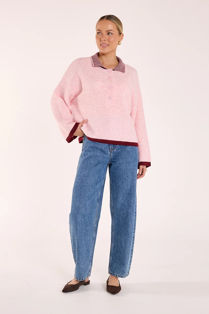Ember Knit Pink Burgundy