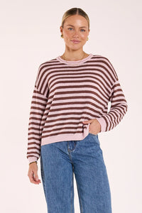 Avery Knit Chocolate Stripe