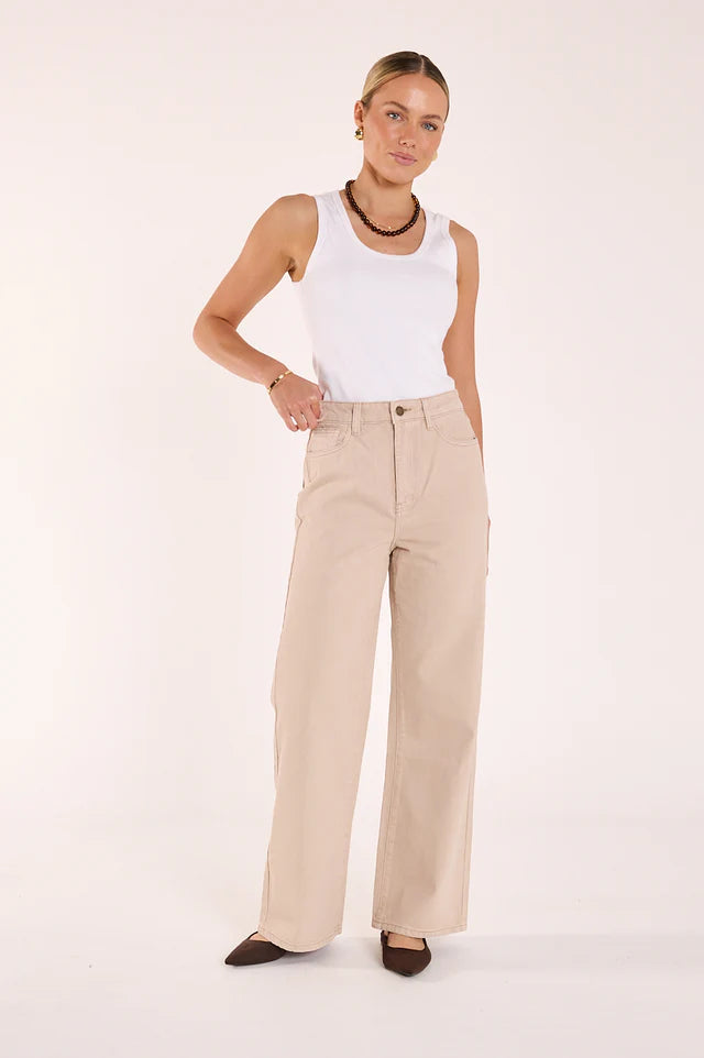 Cassie Wide Leg Jean Dune