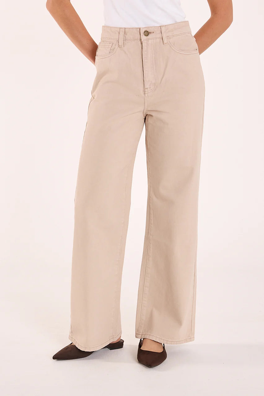 Cassie Wide Leg Jean Dune