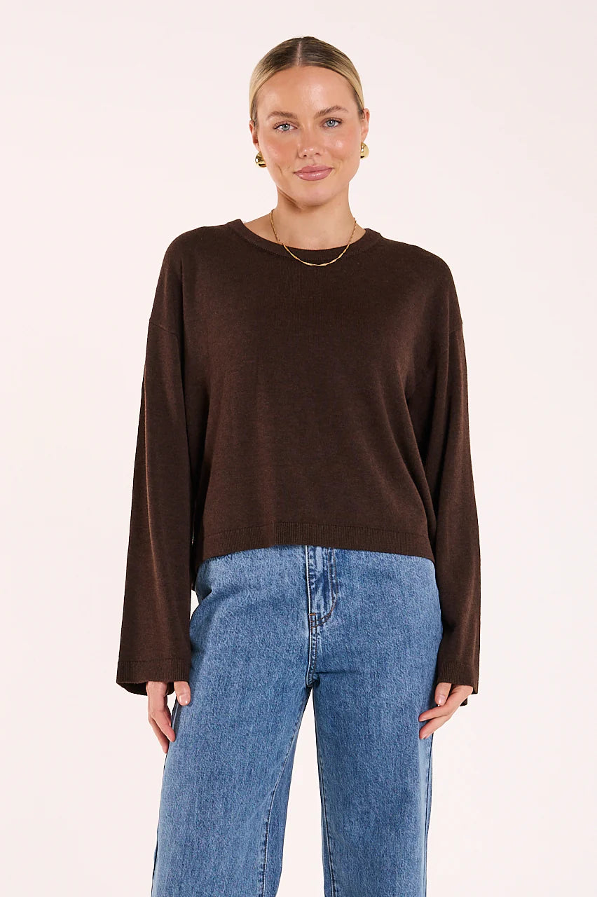 Hartley Long Sleeve Top Chocolate