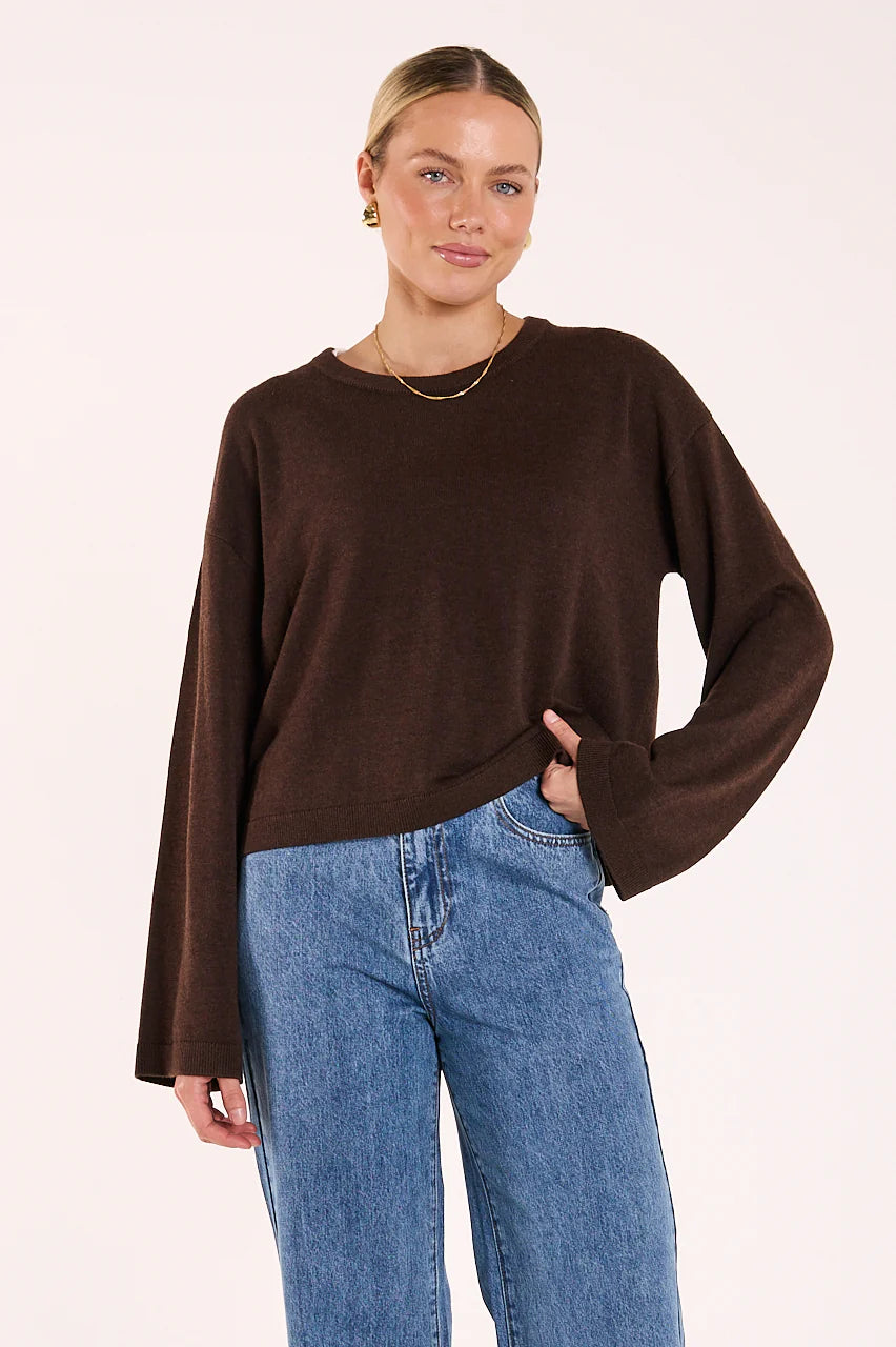 Hartley Long Sleeve Top Chocolate