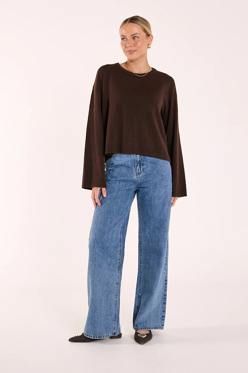 Hartley Long Sleeve Top Chocolate