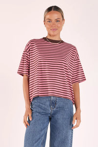 Carter Boxy Tee Pink Chocolate