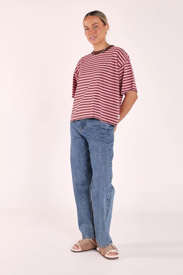 Carter Boxy Tee Pink Chocolate