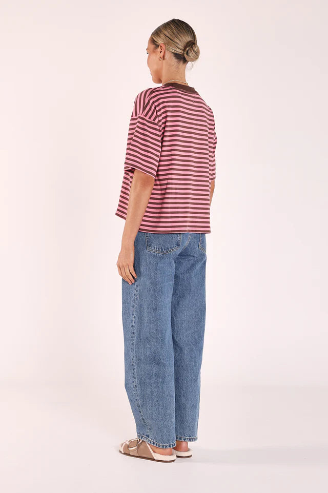 Carter Boxy Tee Pink Chocolate