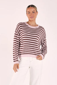Avery Knit Chocolate Stripe
