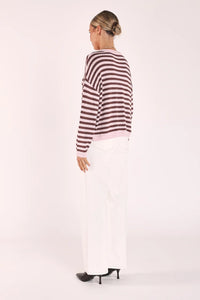 Avery Knit Chocolate Stripe
