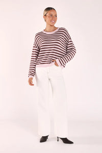 Avery Knit Chocolate Stripe