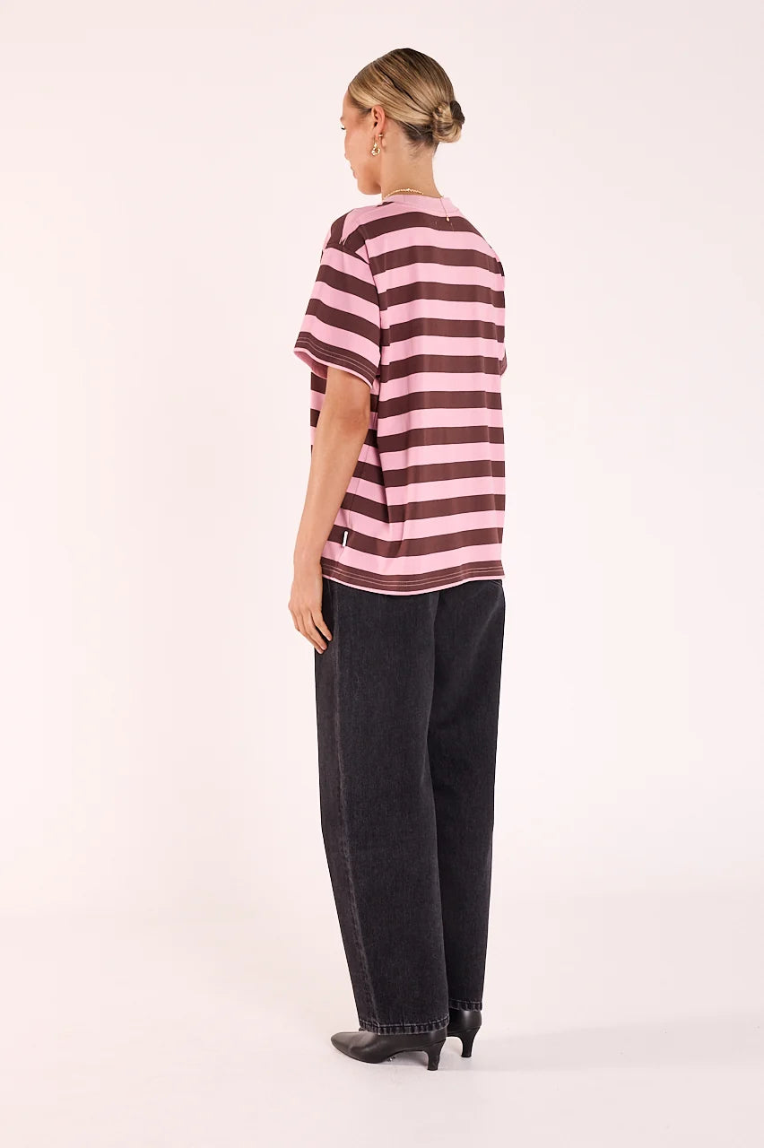 Carter Bold Tee Violet Plum Stripe