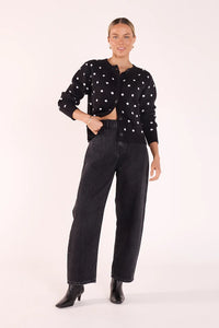 Lola Barrel Jean Washed Black