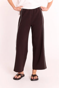 Noah Cropped Pant Dark Chocolate Piping
