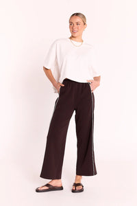 Noah Cropped Pant Dark Chocolate Piping