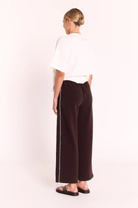 Noah Cropped Pant Dark Chocolate Piping
