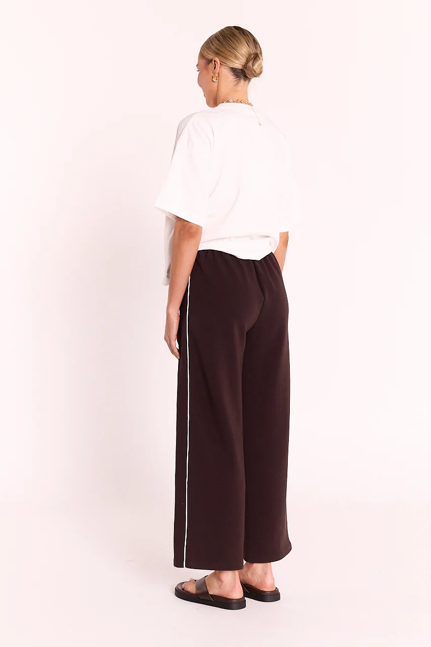 Noah Cropped Pant Dark Chocolate Piping