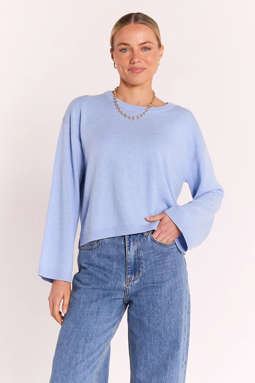 Hartley Long Sleeve Top Powder Blue