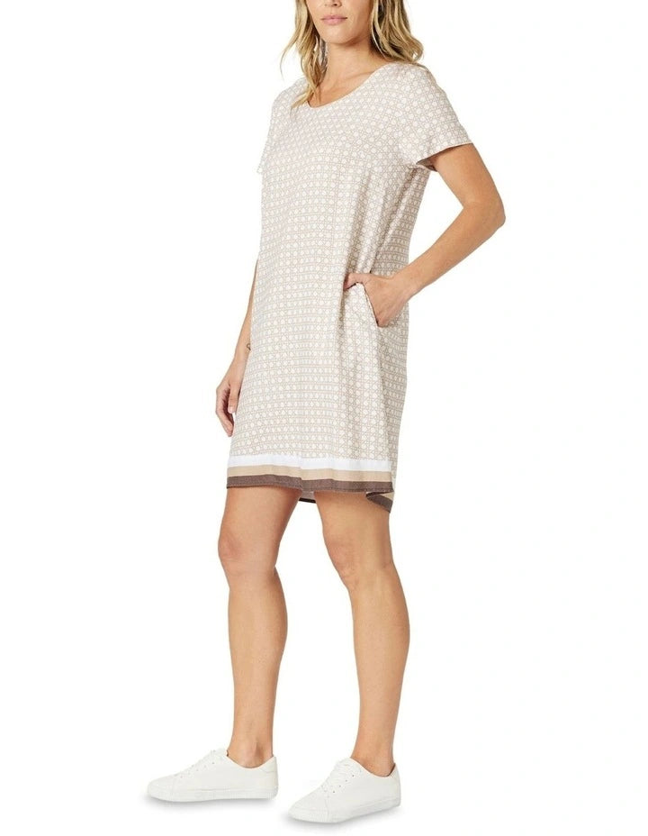 Rattan Dress Natural/White