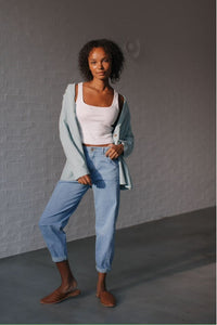 Valentina Cuffed Barrel Jean Blue