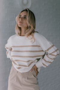 Bowie Stripe Knit White