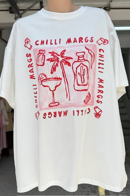 Chilli Margs Tee Red/White