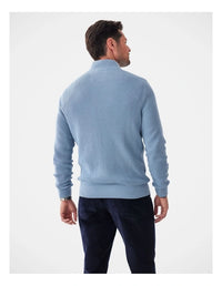 Waffle Half Zip Knit Steel
