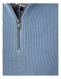 Waffle Half Zip Knit Steel