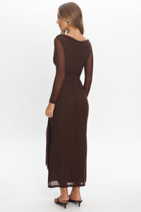 Lara Long Sleeve Dress Chocolate