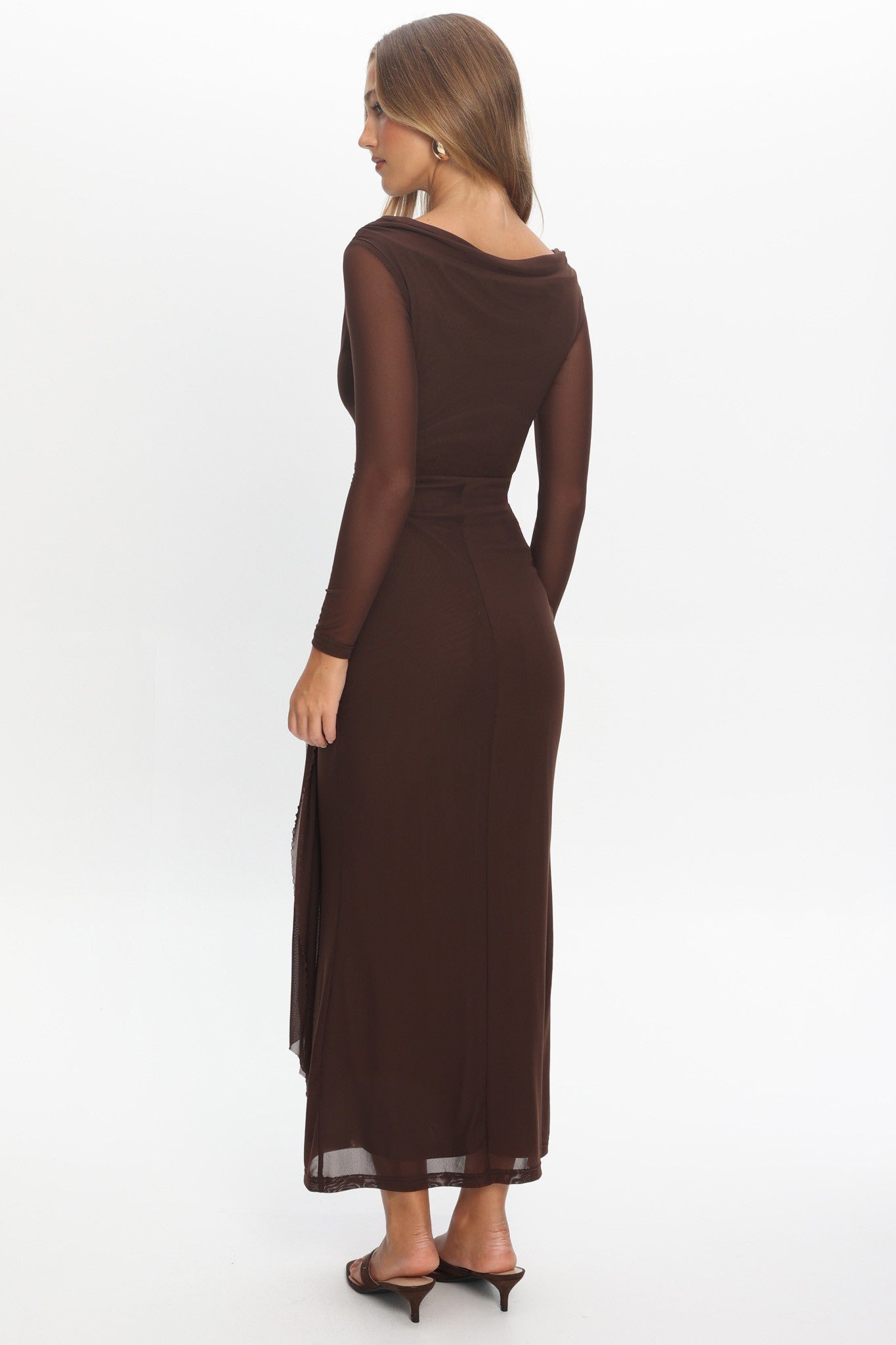 Lara Long Sleeve Dress Chocolate